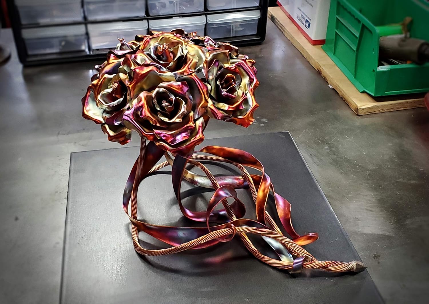 Mixed Media - Copper Roses