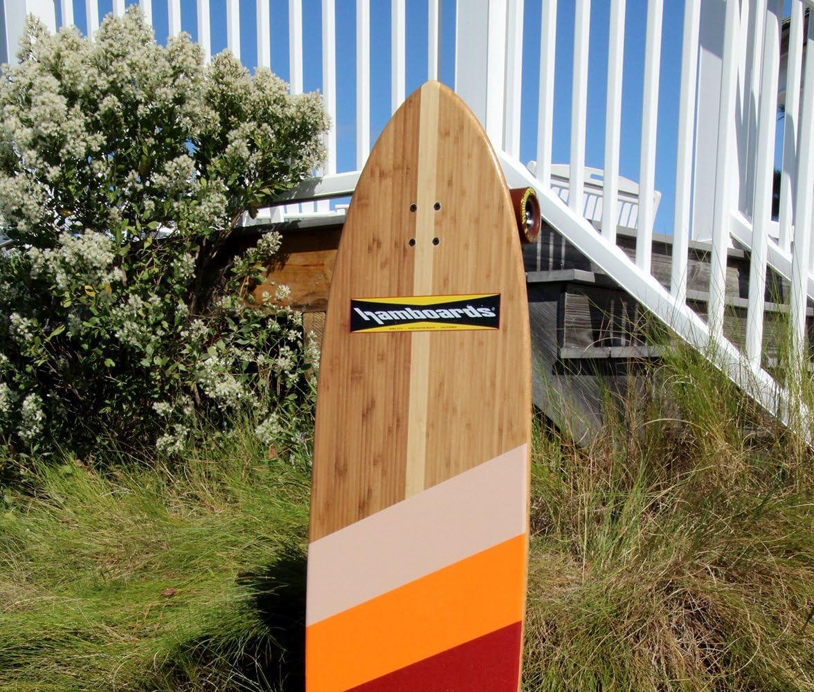 Hamboards Pinger Surfskate Longboard Skateboard Bamboo 4 Doors 5'7" for Carving,Noseriding and Land Paddling