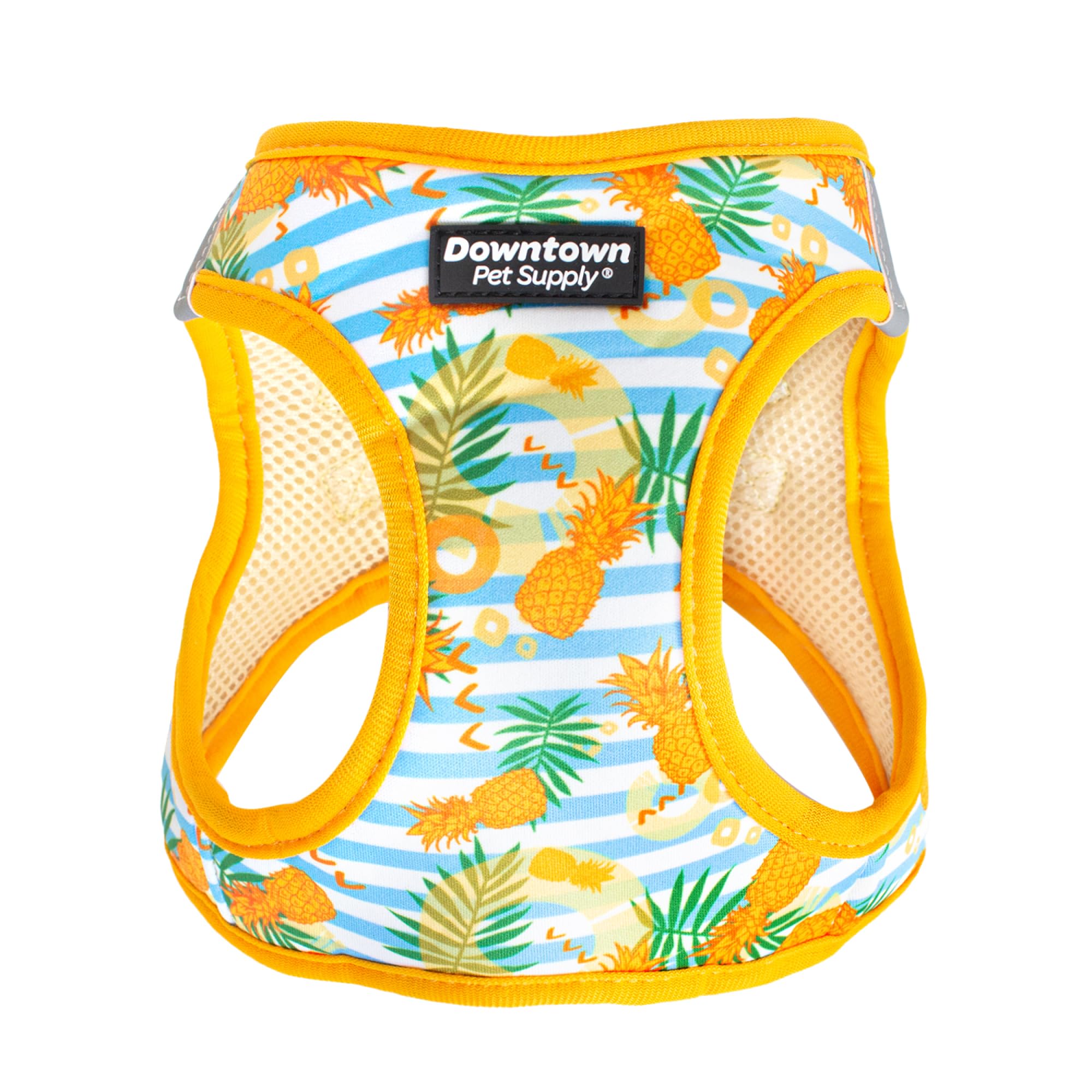Downtown Pet Supply Step-in Dog Harness – No Pull, Adjustable Padded Mesh with Reflective Trim, Secure Buckle Strap – Comfortable & Breathable Small Dog Harness, X-Small, Pineapple