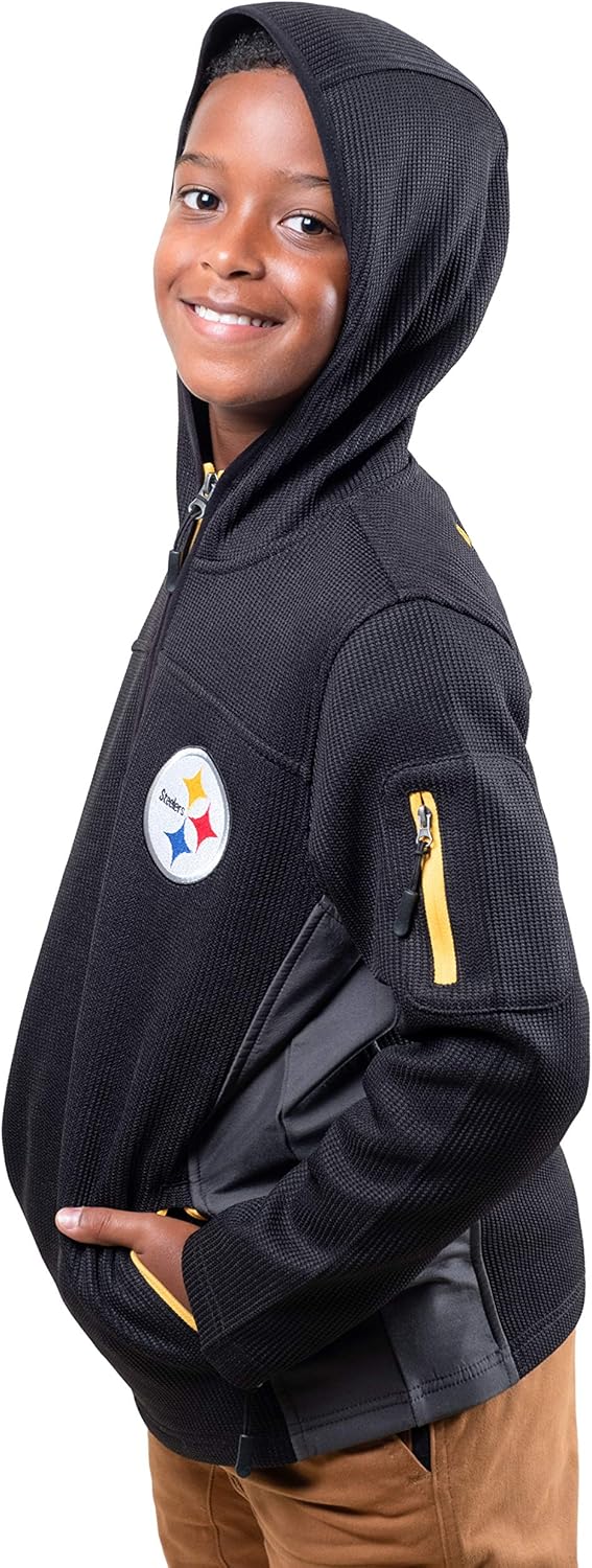 Ultra Game NFL Boys Extra Soft Fleece Quarter-Zip Pullover Hoodie Sweatshirt : Clothing