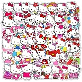 50Pcs Manga Hello Kitty Stickers Mixed Pack Cool Movie Cartoon Anime Stickers Decorative Sticker for Teens Adults Waterproof Sticker for Water Bottle Laptop (KT)