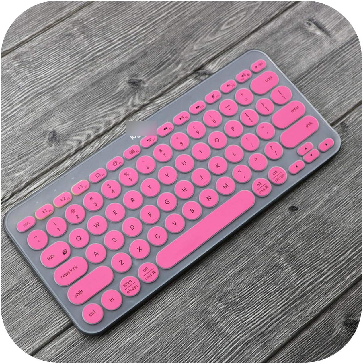 Keyboard Protector Ultra Thin Silicone Laptop Keyboard Cover Skin Protector for Logitech K380 Keyboard -Pink-