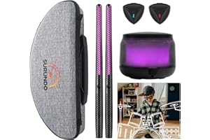SURUNDO Virtual Air Drum Set, Electric Air Drum Sticks Kit, Carbon Fiber Drum Sticks & Pedals & Bluetooth Adapter Speaker, Electric Drum Set for Kids Beginners Adults