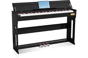 Sheirin Digital Piano Keyboard 88 Keys,Touch-Sensitive,Beginners,Adults,Upright,Semi Weighted,Electric Piano,Acoustic,Full Size,Stand,Cover,Pedal,SR-CH60(Black)