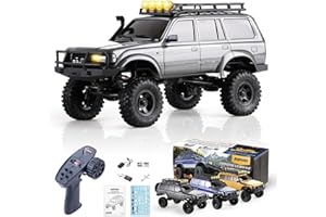 BEEZRC FMS RC Crawler 1/18 FCX18 Land Cruiser LC80 RTR Toyota Licensed 4WD RC Rock Truck 2.4Ghz 900mAh Hobby Grade RC Car Model Mini Remote Control Car Off Road Vehicle FMS11831RTRGY(Grey)
