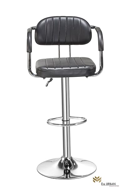 Da URBAN Costa Height Adjustable Bar Stool/Chair (Black) (1 pc) (ISO and BIFMA Certified)