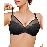 Popilush Minimizer Bras for Women Plus Size Full Coverage Lace Underwire Support Push Up Bra for Heavy Breast Everyday Wear