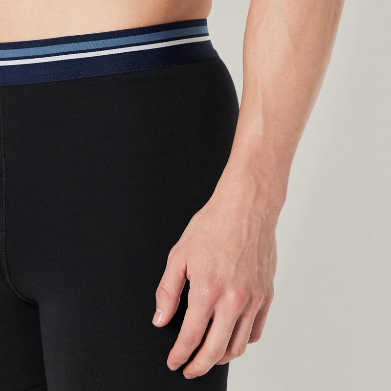 Calzoncillo Bóxer de Algodón Transpirable, Sin Etiquetas Hombre, Pack de 5, Negro, S