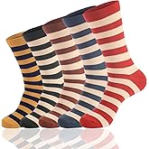 SeiorHou Striped Socks Tube Socks Retro Style Colorful Crew Funny Sock