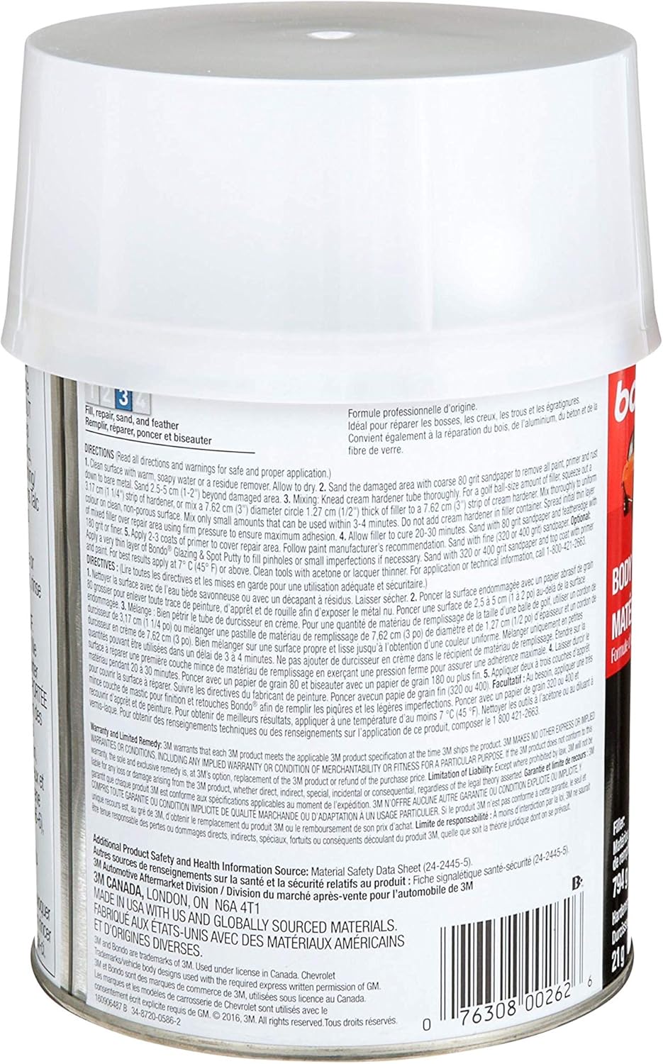 Bondo Body Filler, 00262, 1 Qt 28 oz.: Garden & Outdoor