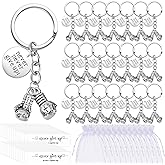 Loetere 24 Pack Never Give up Keychains Inspirational Gift for Women Men Charm Keyring with Thank You Tag and Organza Bag