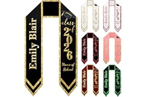 Custom Graduation Stole Class of 2026 Personalized Grad Graduation Sash Graduation Ceremony Gifts 72"