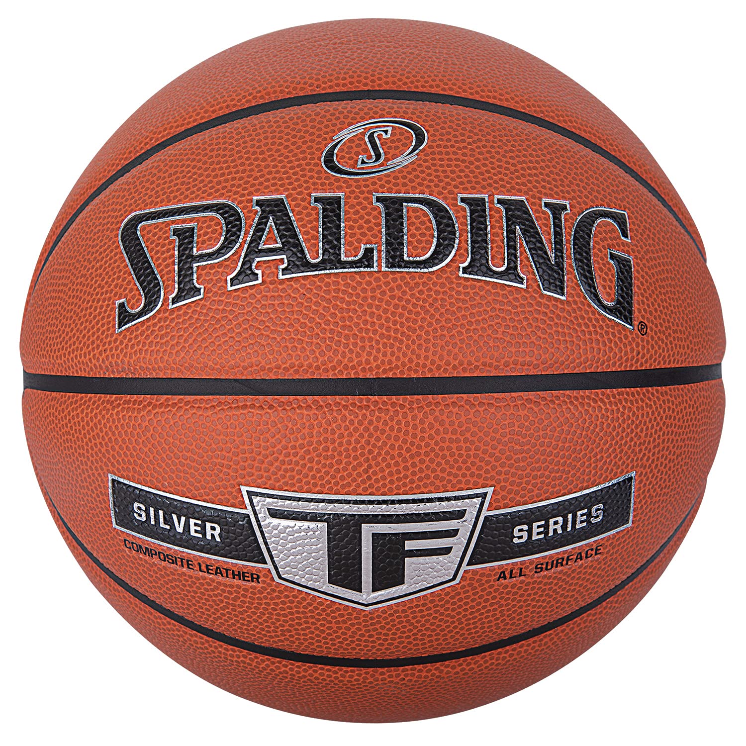 Spalding - TF Silver - Basketball ball - Size 7 - Basketball - Certified ball - Material ZK COMPOSITE - Indoor and Outdoor - Anti-slip - Excellent grip