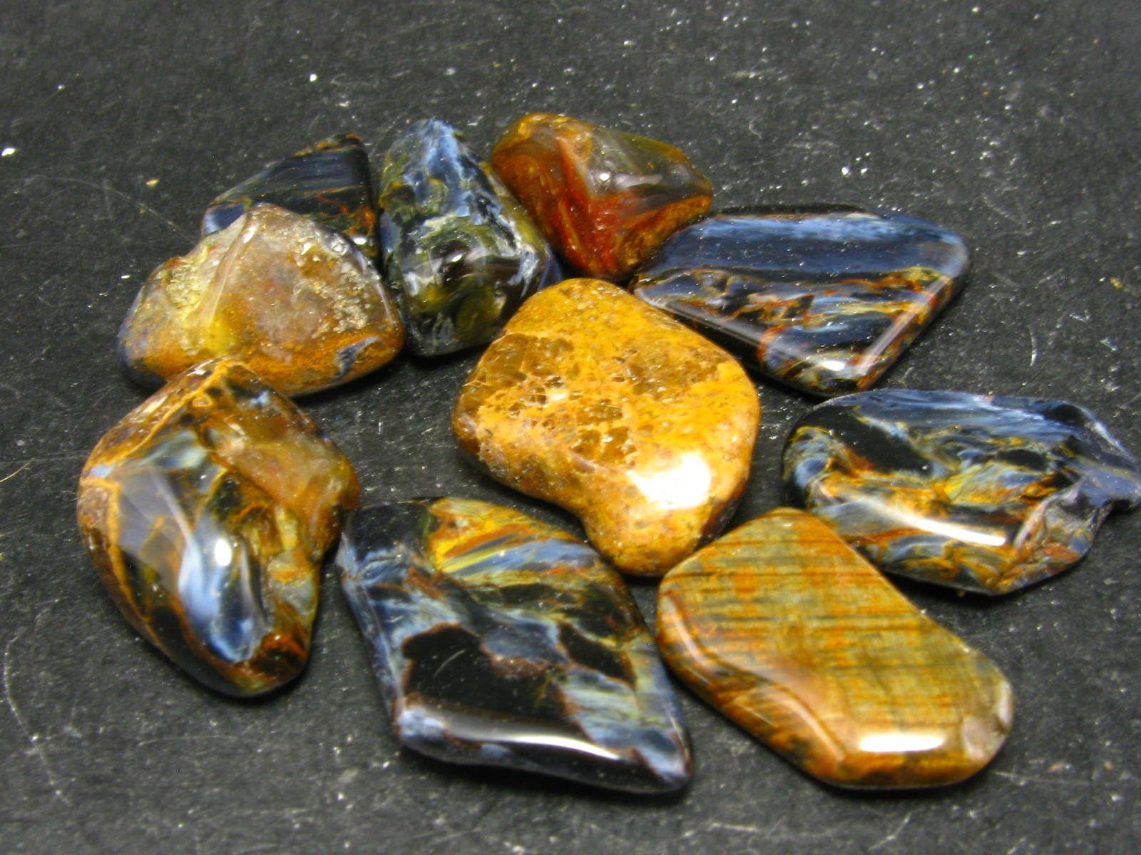 Lot of 10 Pietersite Tumbled Stones From Namibia
