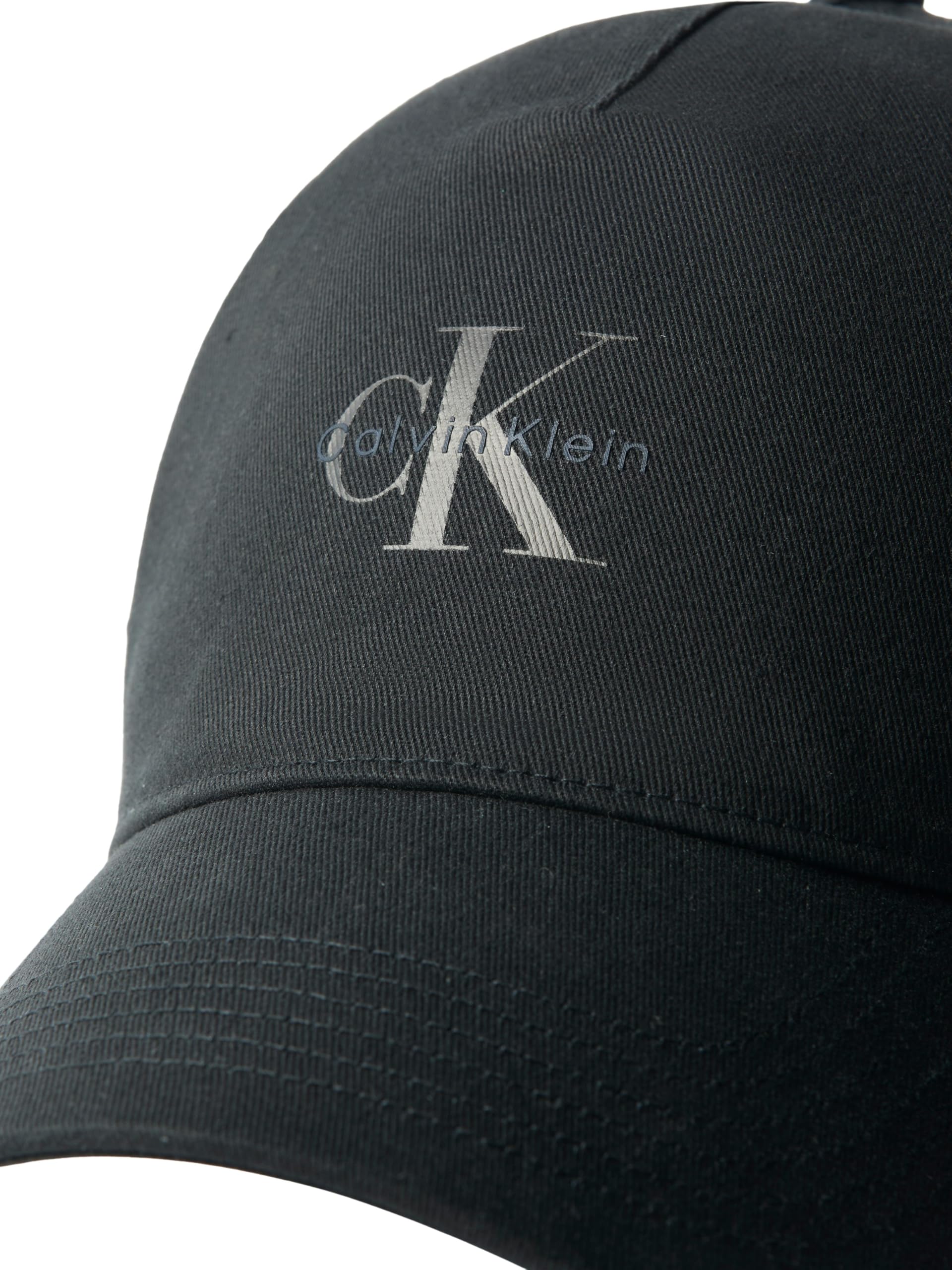 Calvin Klein Damen Cap Printed Monologo aus Baumwolle, Schwarz (NA Black), Einheitsgröße 3