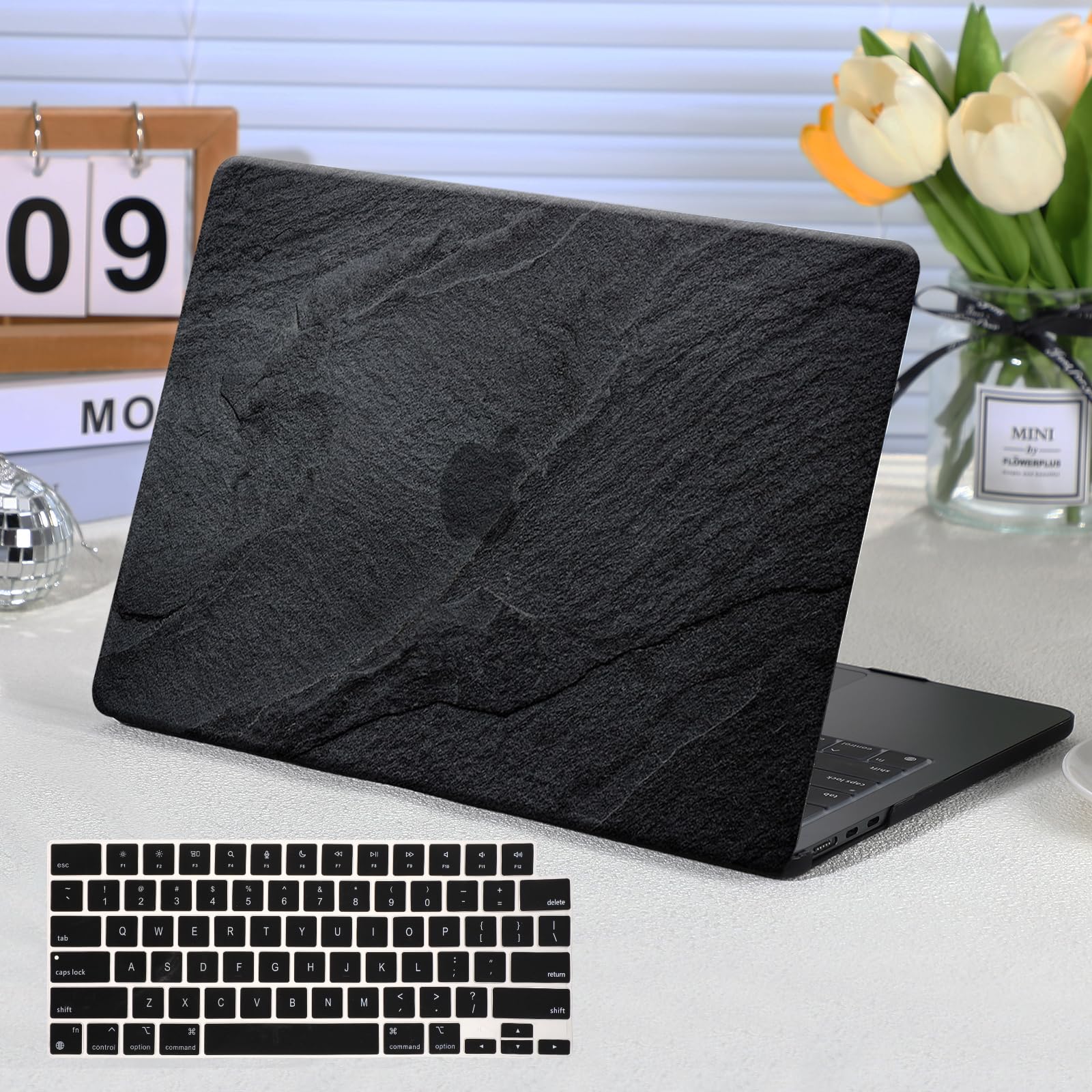 Photo 1 of Funut for MacBook Pro 16 Inch Case 2024 2023 2022 2021 Model M3 A2991 M2 A2780 M1 A2485 Pro Max, Plastic Hard Shell Laptop Cover & Keyboard Cover for MacBook Pro 16" M3/M2/M1, Marble Black