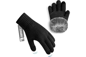 MAGISDU Kids Gloves Winter Alpaca Wool Knit Fleece Lined Gloves Touchscreen Warm for Boys Girls Children Toddler