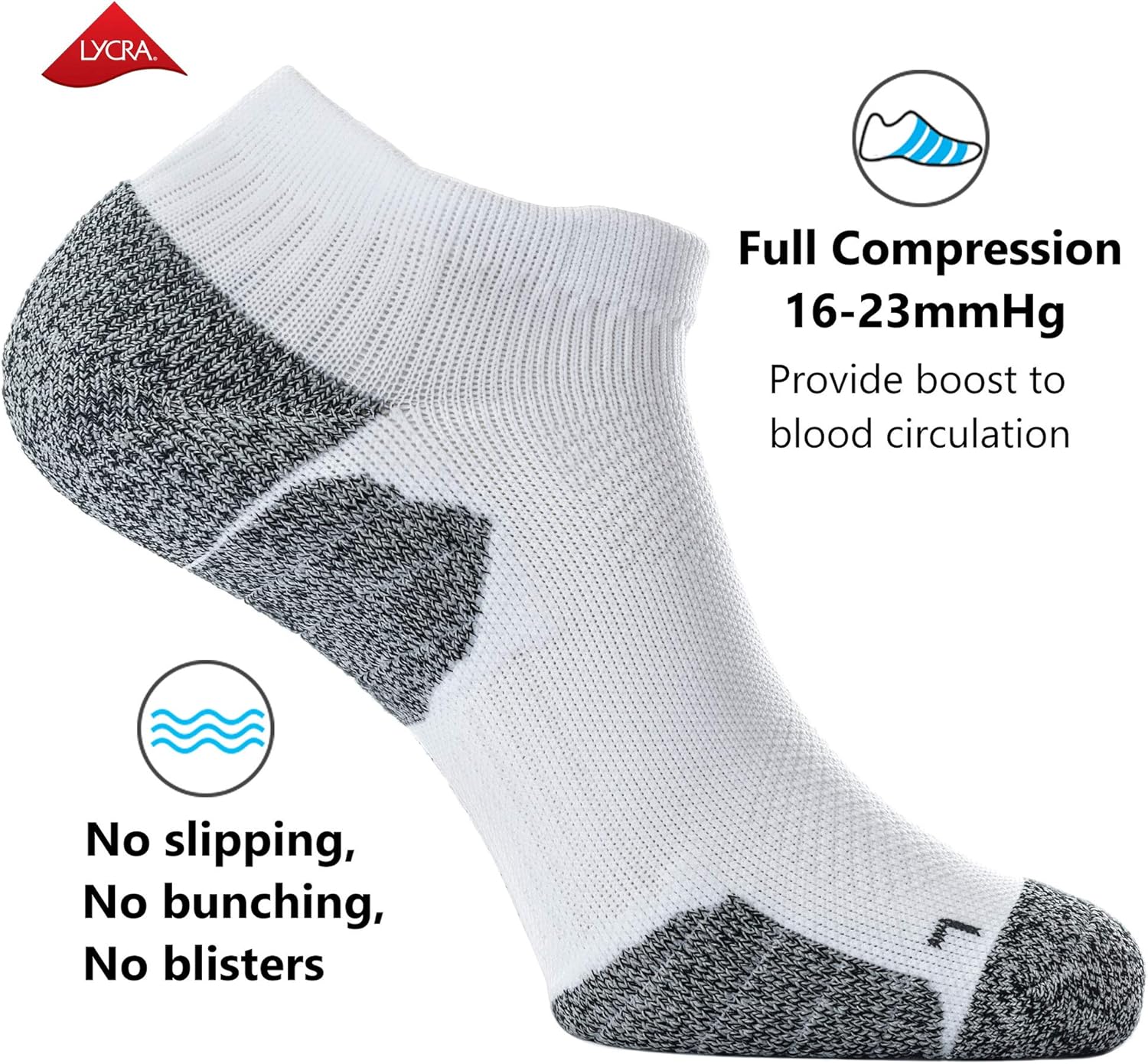 CWVLC Compression Athletic Socks (3/6 pairs) Cushioned 16-23 mmhg for Men Women: Clothing