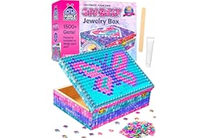 PURPLE LADYBUG Jewelry Box Craft for Girls 8-12 6-8 - Gift for 7 8 9 10 11 12 Year Old Girl, Christmas & Birthday Mosaic Arts and Crafts for Kids Ages 8-12, Girls Toys 8-10 with 1500+ Non-Toxic Gems