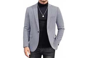 COOFANDY Men's Tweed Herringbone Blazer One Button Casual Sports Coats Slim Fit Suit Jackets Formal Dress Blazers