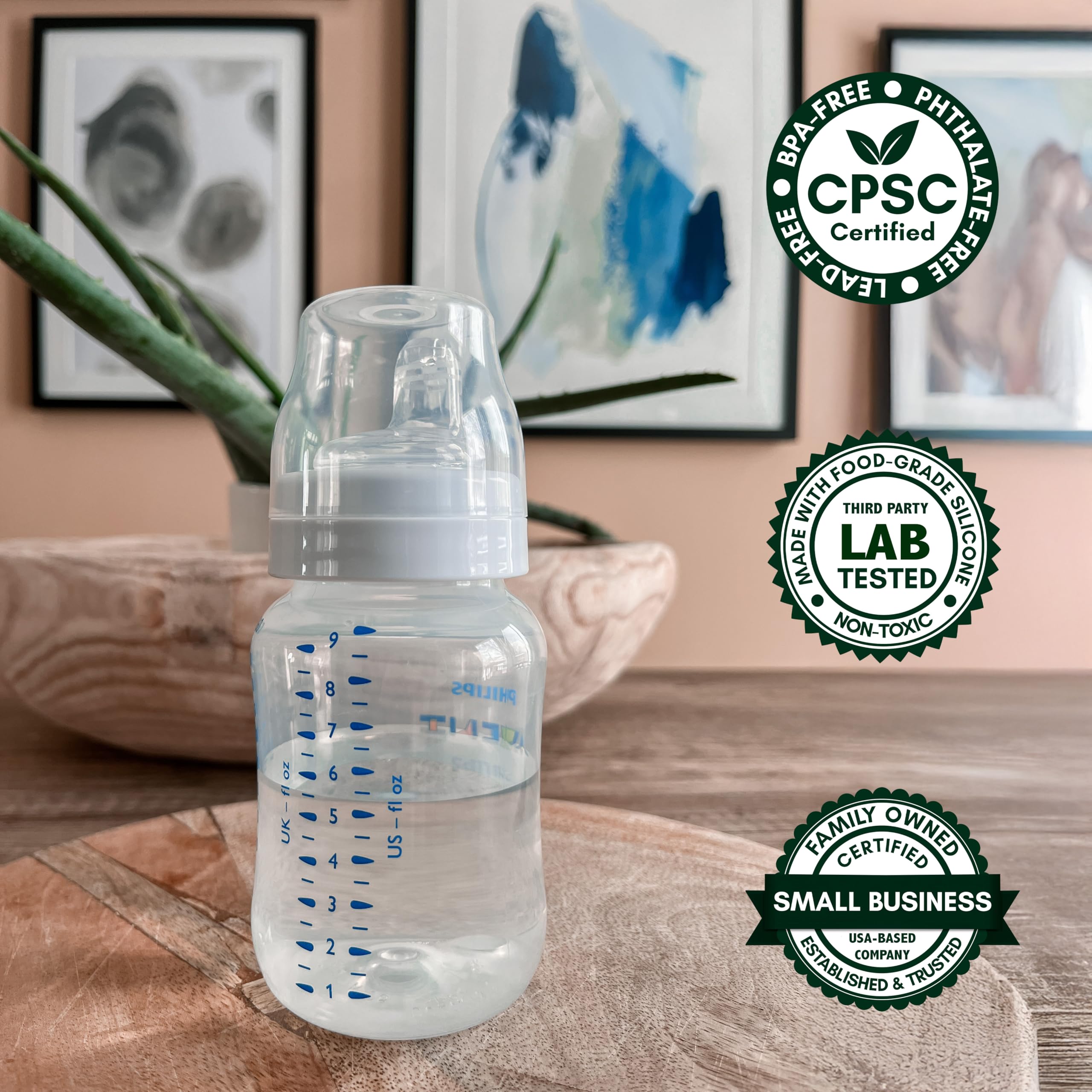 Sippy Spout Nipples for Philips Avent Anti-Colic Baby Bottles, Lansinoh, MAM & Evenflo Wide-Neck Baby Bottles, 4-Count, Soft Spout, Food Grade Silicone, Variable Flow, Spill-Proof, BPA-Free, 4+ Months