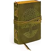LUXEORIA Tree Of Life Leather Journal for Women and Men, Handcrafted Leather Journal for Writing Womens, Sketchbook, Travel Diary with Unlined Deckle Paper, Mint Green 6x8