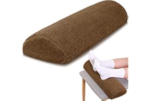 Sintuff Recliner Leg Rest Cushion Sofa Footrest Pillow with Cover Half Moon Bolster Pillow Under Knee Pillow for Sleeping On Back Alleviating Pain, 19.7 x 8 x 3.5 Inch (Brown)