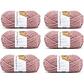 Loops &amp; Threads Charisma Heather Yarn - Yarn for Knitting, Crochet, Weaving, Arts &amp; Crafts - Blush, Bulk 6 Pack