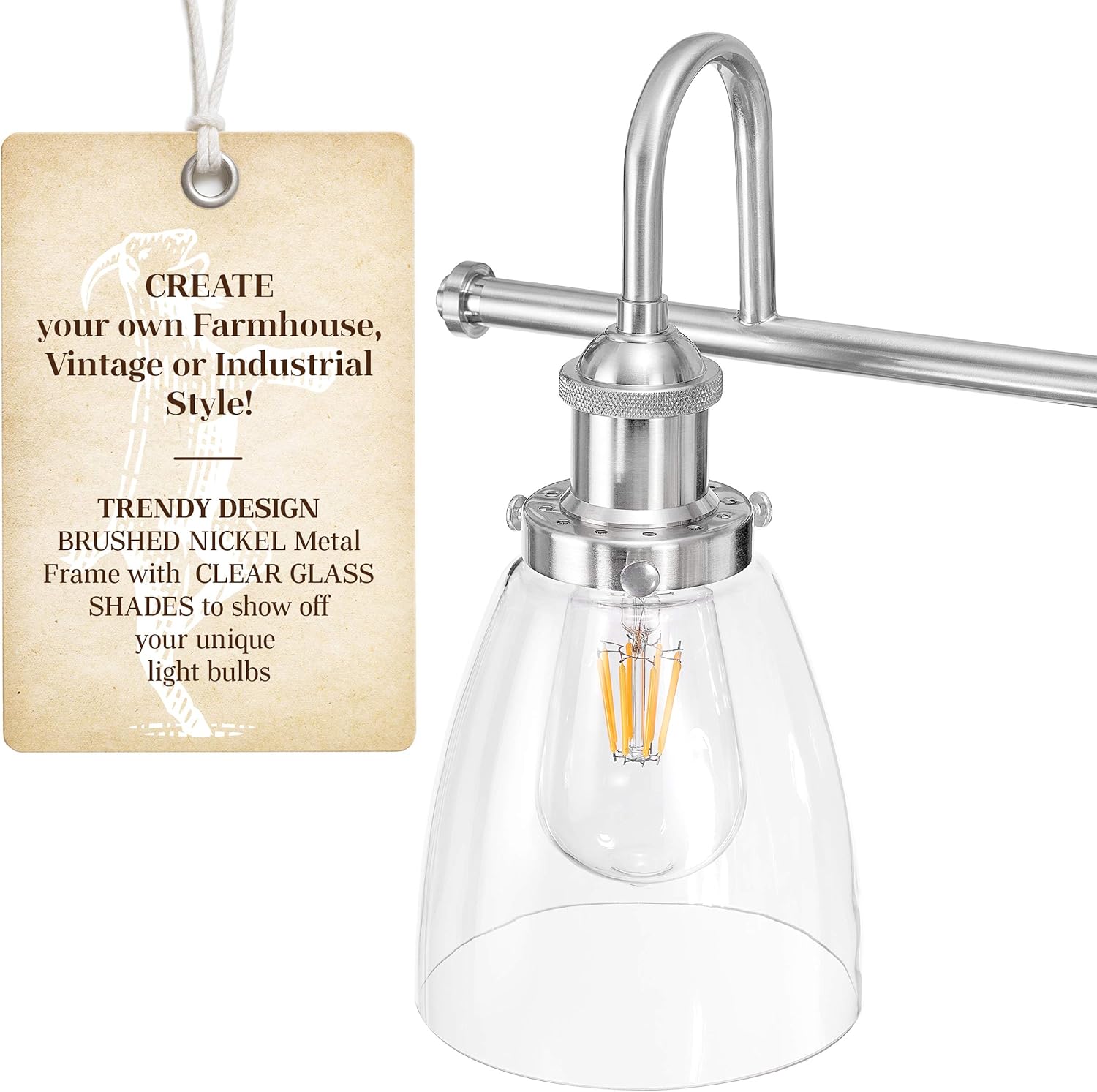 Bathroom Light Fixture Farmhouse Vintage Industrial 3 Light Bathroom