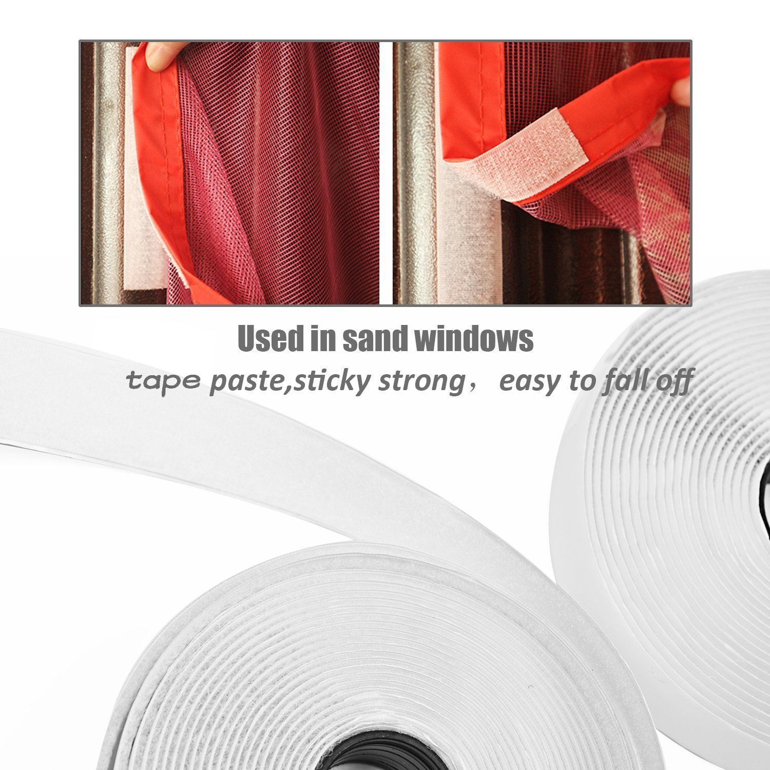 Velcro Strips Self Adhesive, XIAO MO GU Velcro Fastening Loop Tape 10m x 20mm (White)