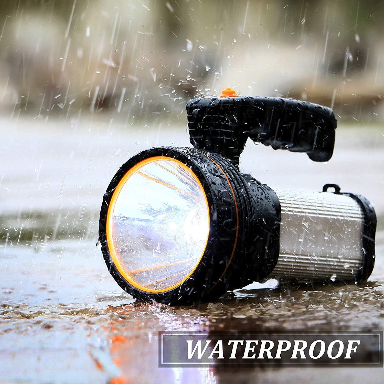 CSNDICE 35W Rechargeable Spot light, spotlight flashlight led, High-power Super Bright 6000mah 9000 Lumens, USB Power Bank Rechargeable flashlights IPX5 Waterproof Searchlight spotlight hunting - - 