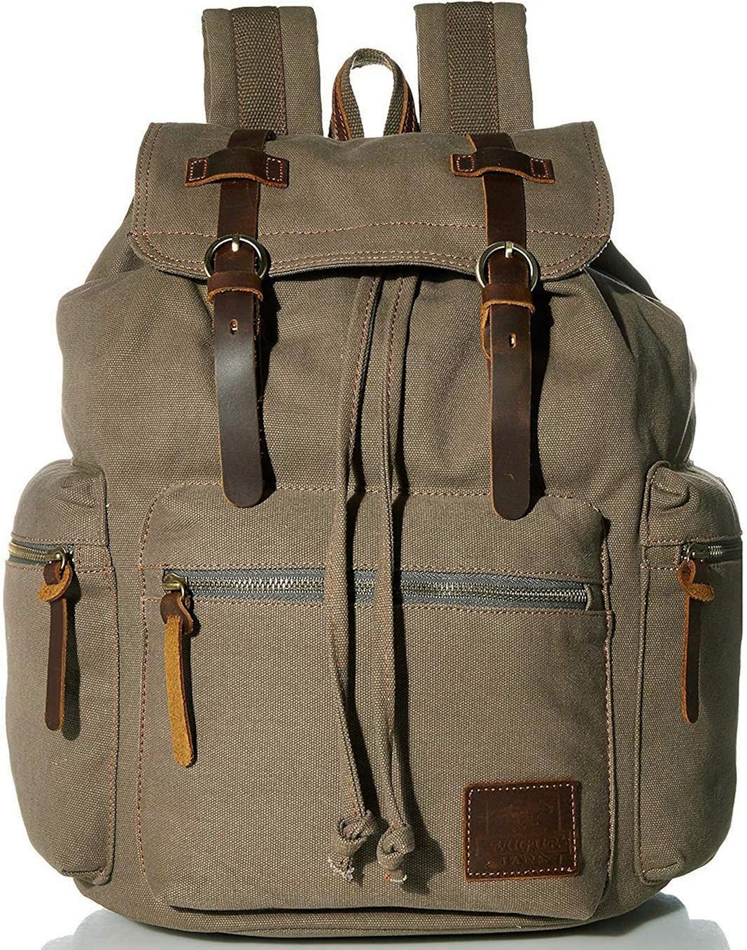Vintage Canvas Backpack, HuaChen Mens Travel Rucksack for Laptop Hiking School Bookbag
