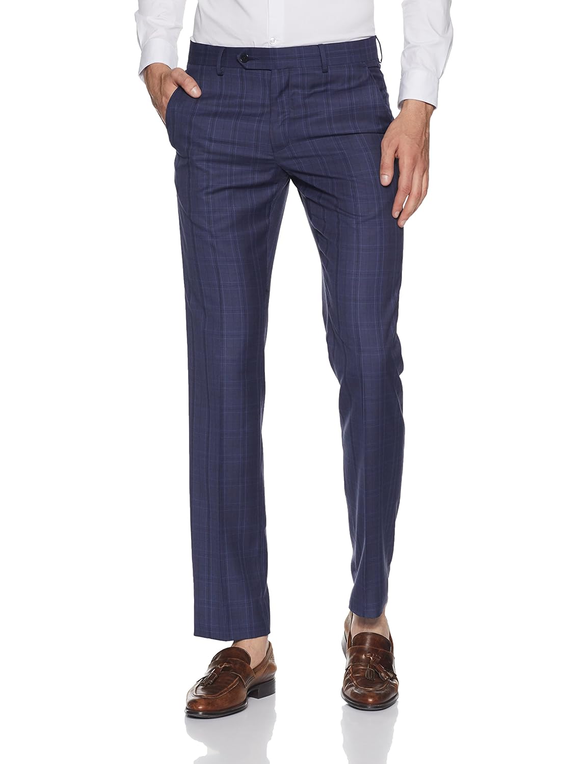 van heusen men's slim fit formal trousers