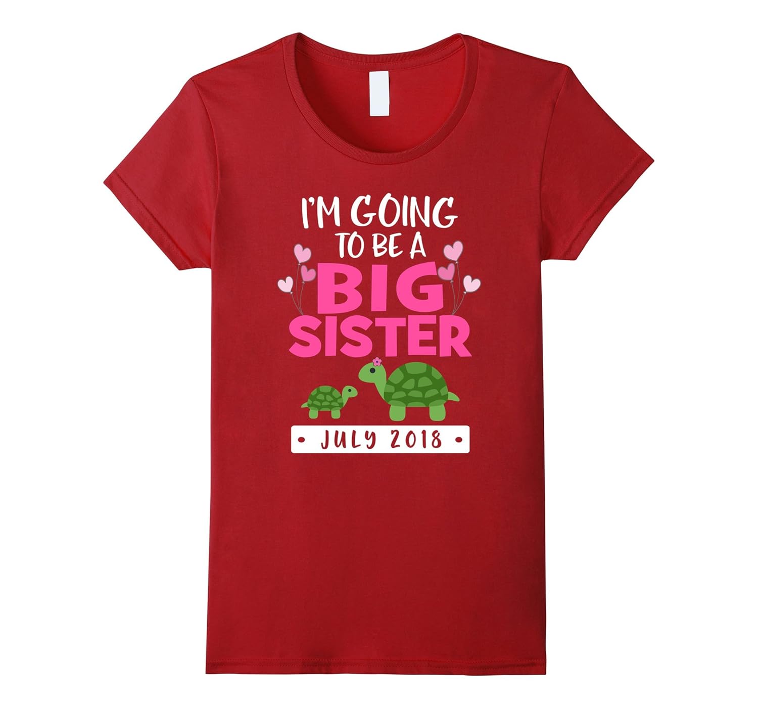 I'm Going to be a Big Sister July 2018 Girls Shirt-Rose