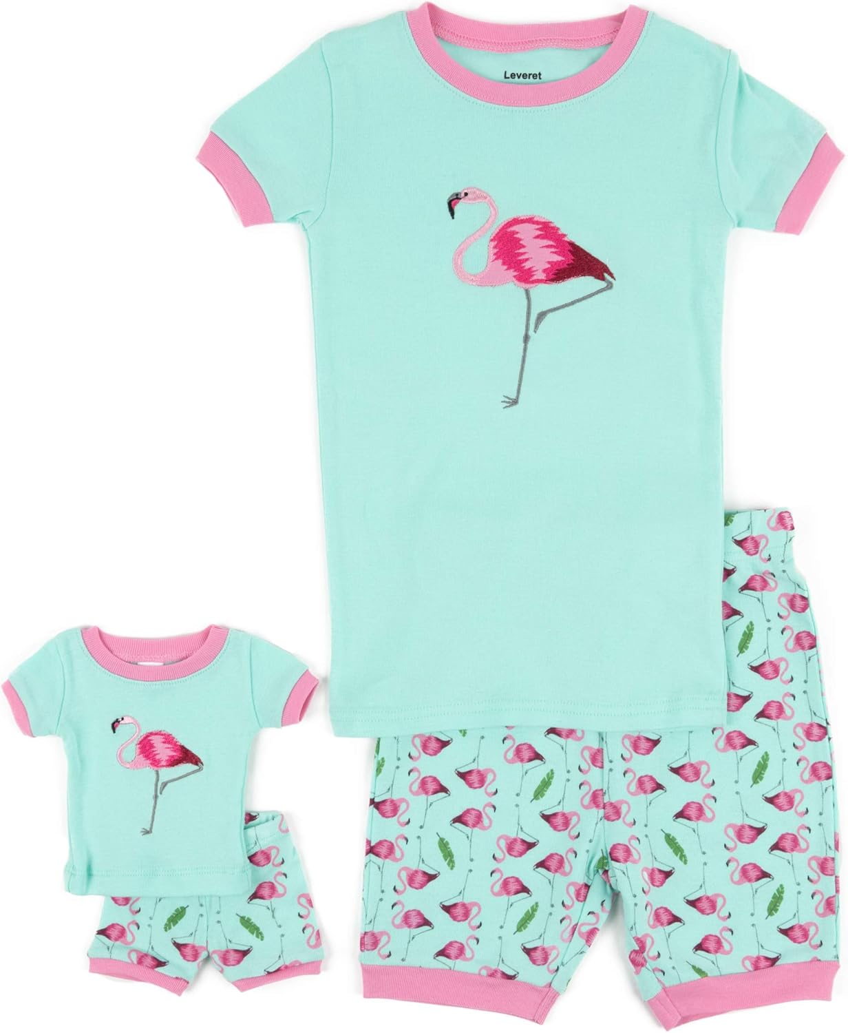 Leveret Shorts Kids & Toddler Pajamas Matching Doll & Girls