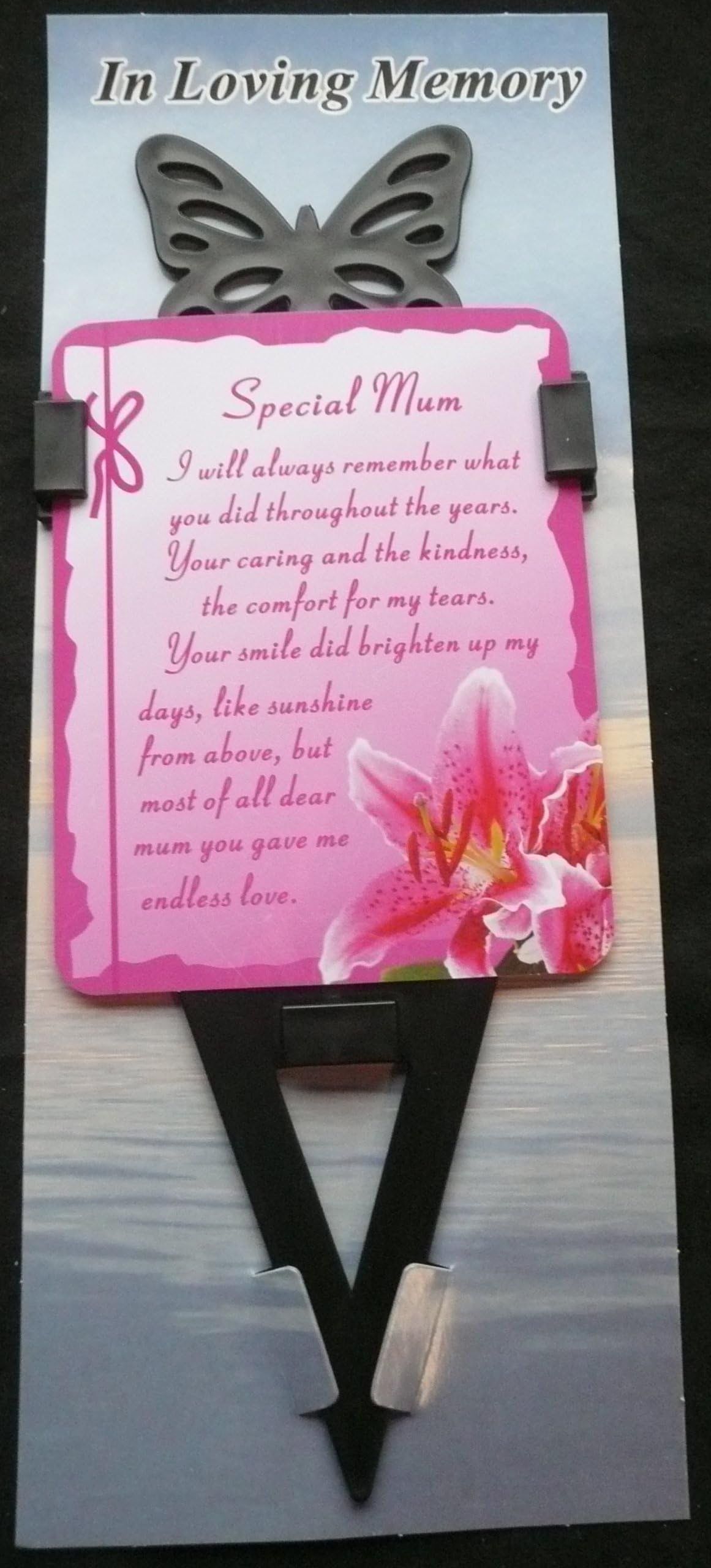 Fischhoff Mum Waterproof memorial Card with Butterfly Holder