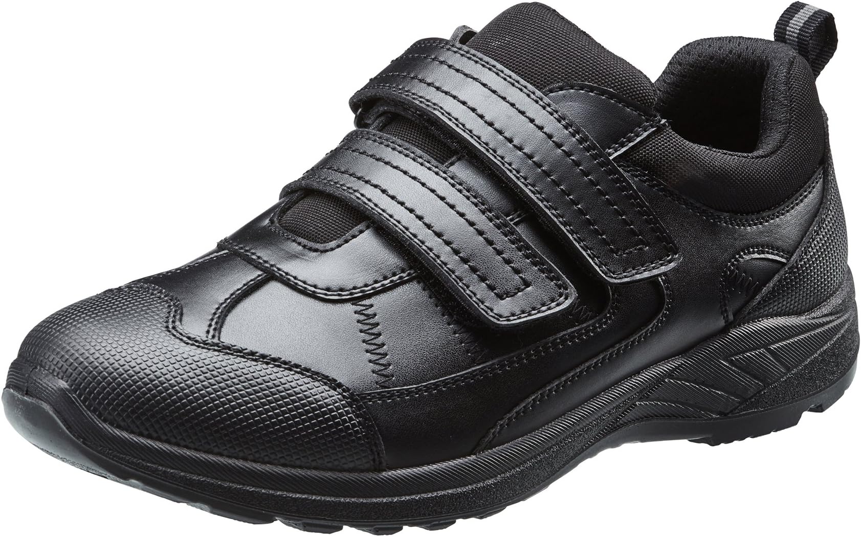 Kids School Shoes Children’s Black Leather 12 Month Indestructible Guarantee, Touch Fasten Formal Footwear
