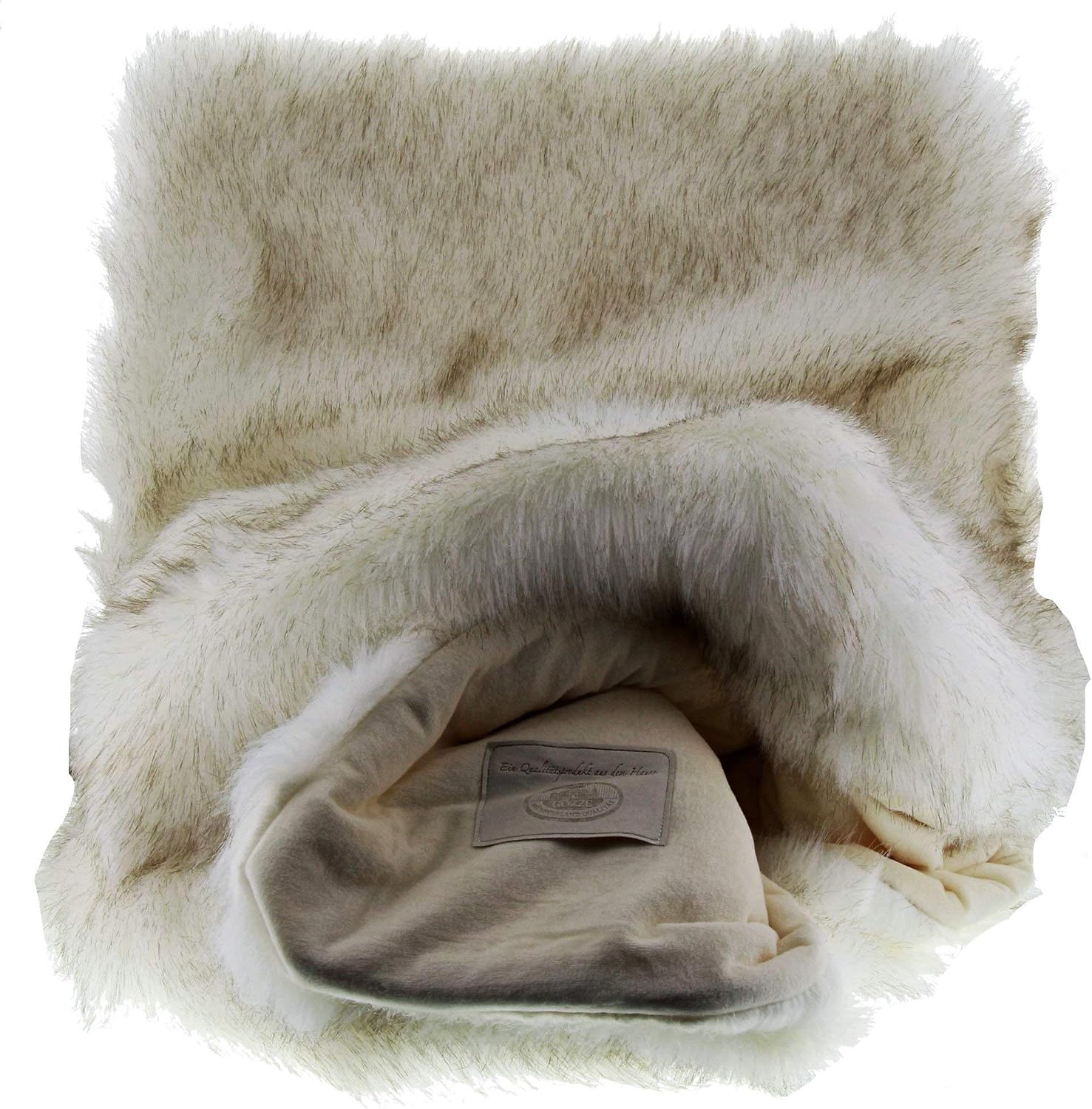 Gözze - Throw/Blanket, Edle Felloptik, Arctic Fox Design, 150 x 200 cm - White - Image 4