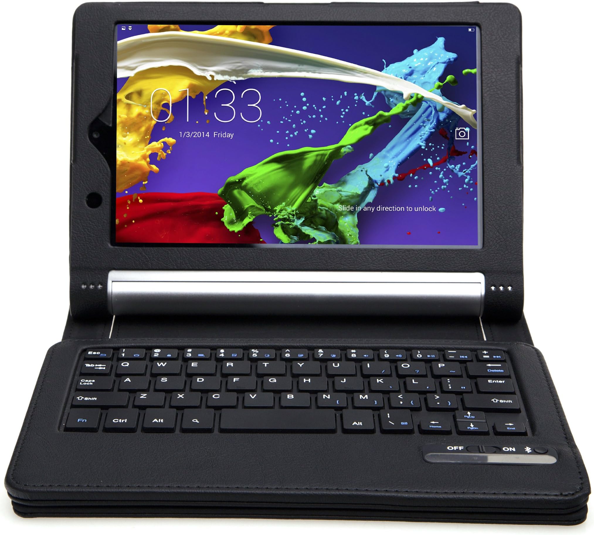 VSTN Lenovo Yoga Tablet 2 8 inch tablet Bluetooth Keyboard Portfolio Case - Detachable Bluetooth Keyboard Stand Case / Cover, Only fit Lenovo Yoga Tablet 2 8 inch tablet. (For Lenovo Yoga Tablet 2 8 inch, Bluetooth Keyboard)