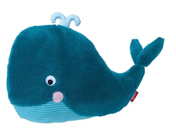 Sigikid 39072 Cuscino Di Peluche A Forma Di Balena Collezione Urban Baby Edition Colore Blu