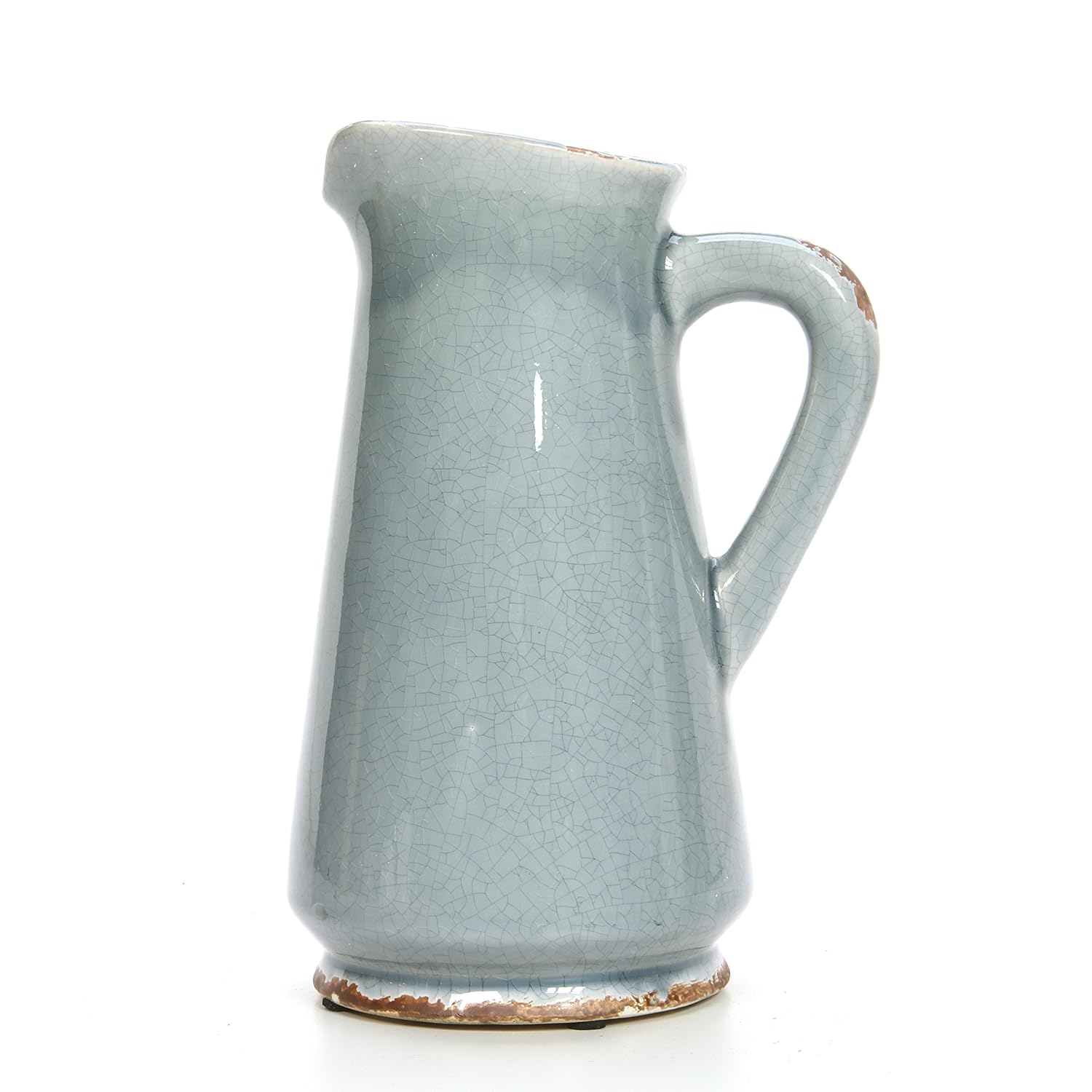 Hosley 10" High, Blue Ceramic Pitcher/Vase. Ideal Gift for Weddings, Special Occasions, Garden Setting, Home/Office Decor, Dried Floral Arrangements, Spa, Aromatherapy Settings O5