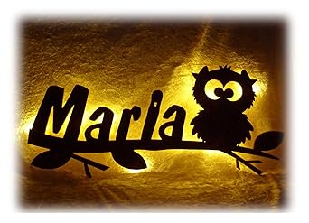 Schlummerlicht24 Led Nachtlicht Wand Lampe Eulen Zauber Eule Geschenke mit Namen Babyzimmer Baby Erstausstattung Wickelzimmer