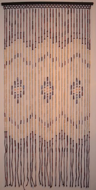 Natur Aus Bambus Und Holz Perlen Vorhang Chevron Muster 90 Cm W