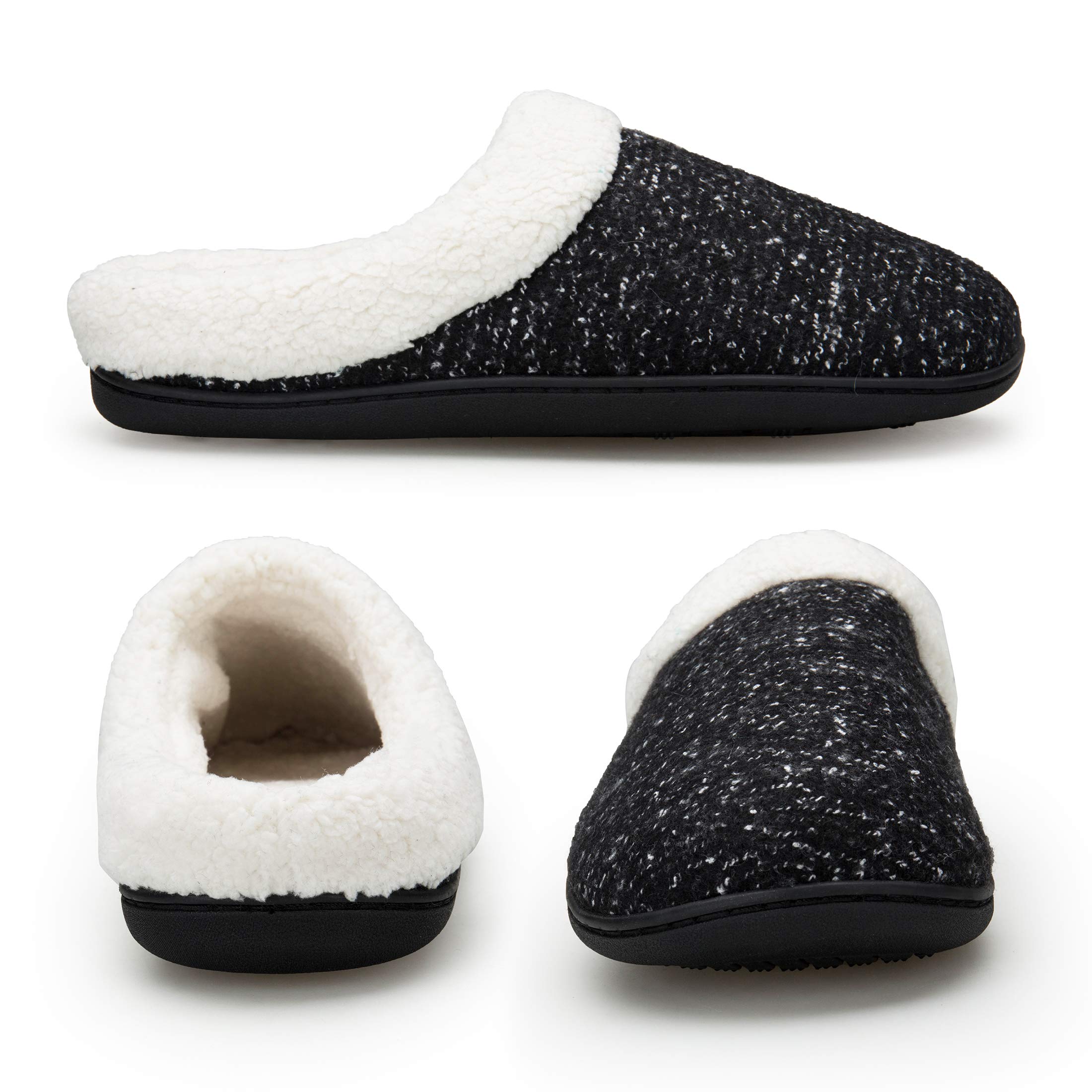 EAST LANDER Men’s Memory Foam House Slippers Washable Anti-Slip Slippers Indoor Shoes ELMT001-M1-L