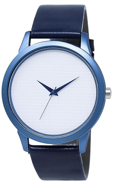 Attractive Stylish Sport Look Blue Dial Stylish Blue Leather Strap Analog Watch for Men & Boys