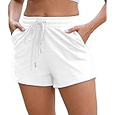ZKIEYS Womens Sweat Shorts Casual Summer Comfy Lounge Athletic Clothes Elastic Cotton Running Shorts with Pockets