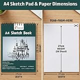 1ABOVE Artists Pad A4 170gsm 40 Sheets Spiral Bound Sketch Pad view 2