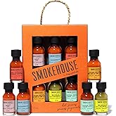 Smokehouse by Thoughtfully, Gourmet Hot Sauce Collection in Mini Bottles, Flavors Include Citrus Mango Ghost Pepper, Habanero