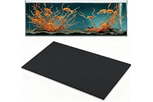 Pangda 1 Pcs 48 x 24 Inch Aquarium Fish Self Leveling Mat for Under Tank 5mm Thick Foam Compressible Neoprene Mat with Adhesive Backing Shockproof Waterproof Easy to Cut Stability, Black
