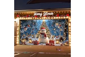 Christmas Garage Door Cover Decorations, 2025 Garage Buddy Christmas Door Banner, Large Hanging Snow Santa Garage Backdrop fo